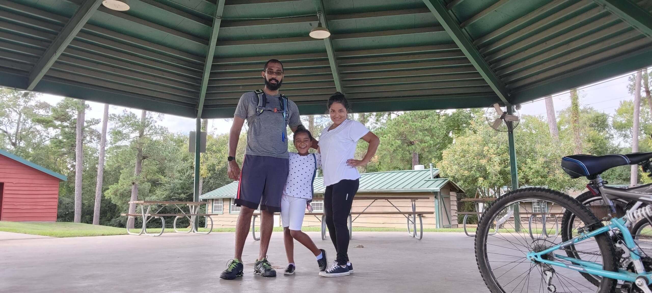 Family picture while out on a bike ride.