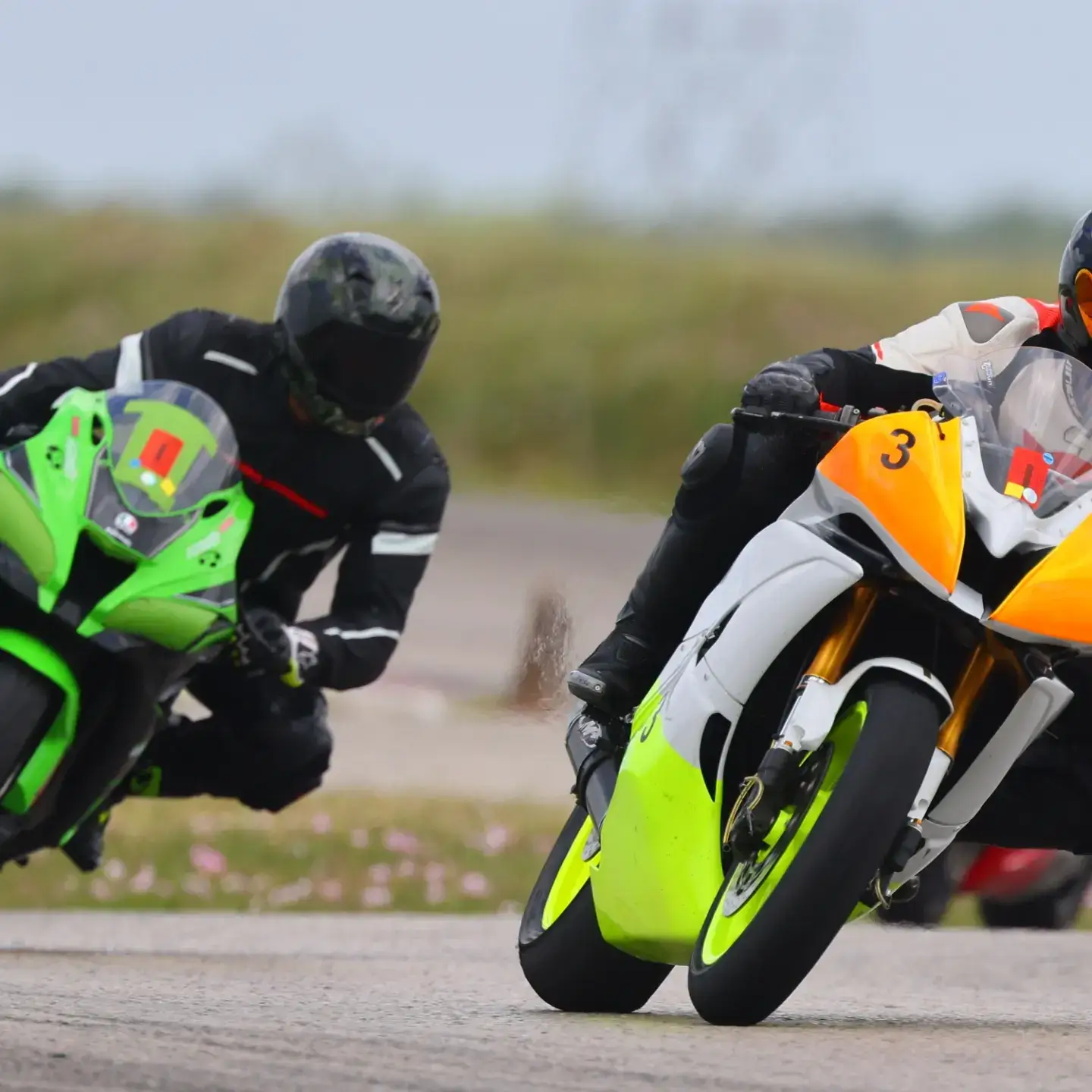 Me road racing with my friend.